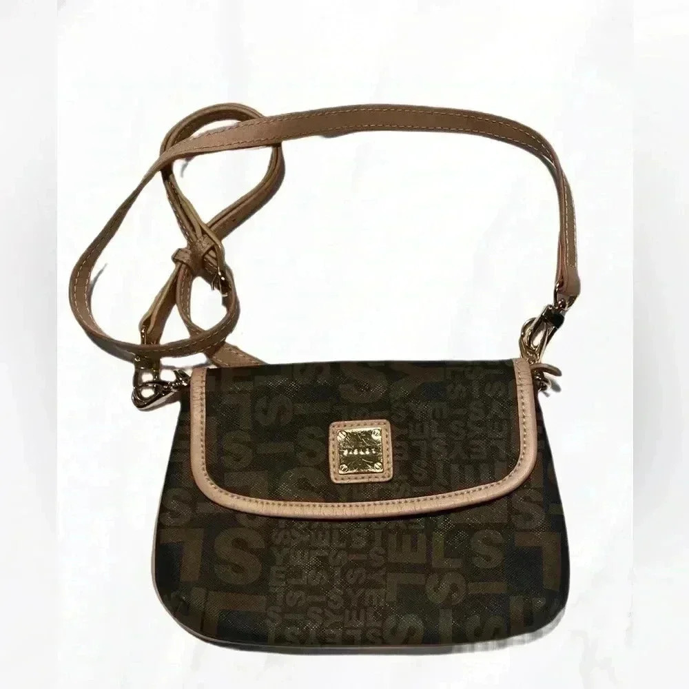 Sisley Baguette all over print leather crossbody day  2 nite shoulder sling bag